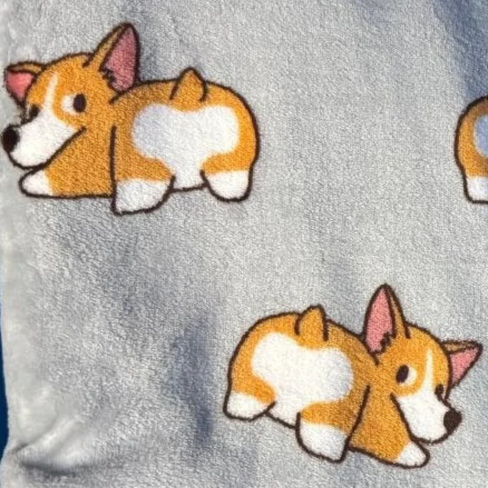 NWT / NEW CORGI ( PEMBROKE / CARDIGAN WELSH ) OVERSIZED 50” X 70” PLUSH THROW
